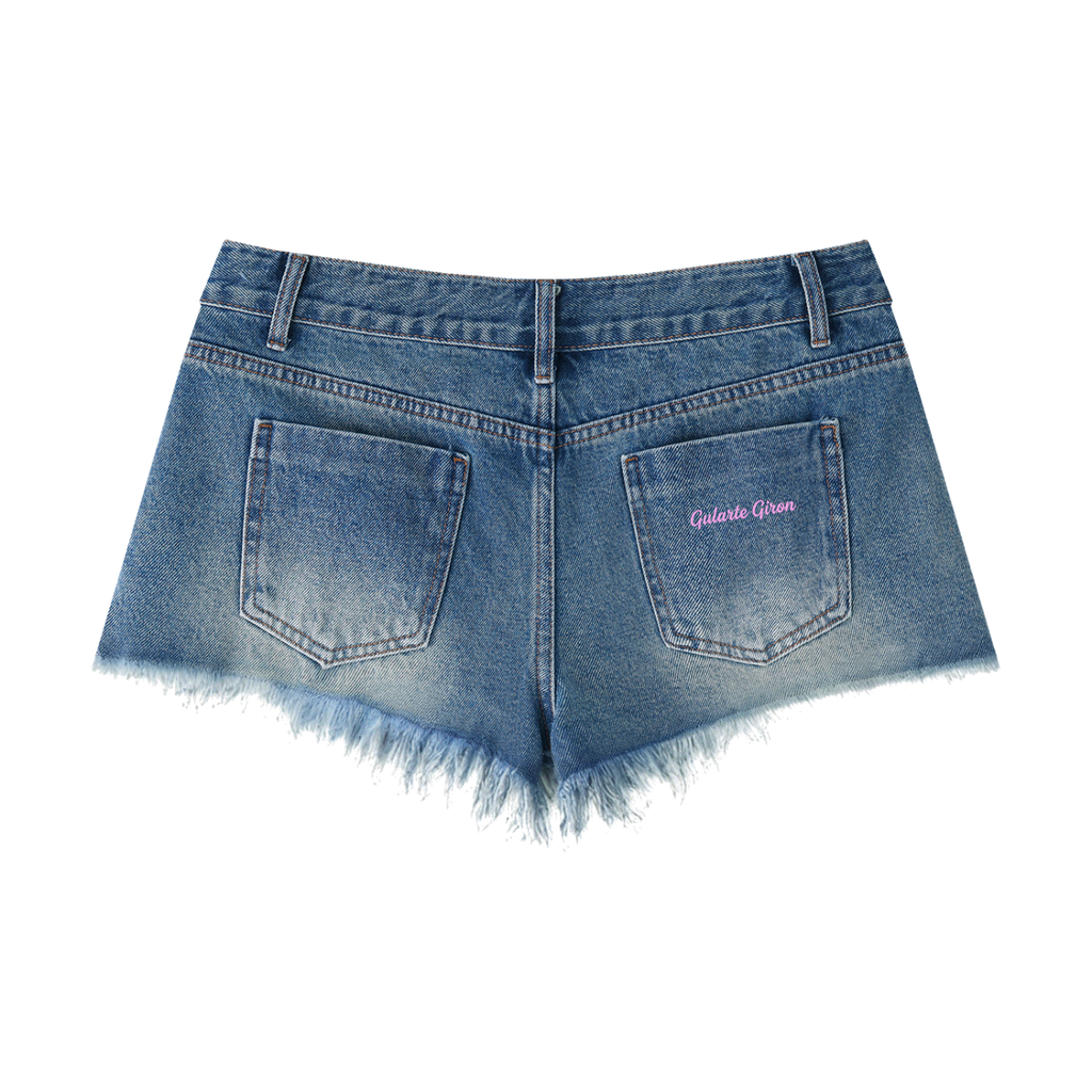 Women's Vintage Wash Raw Hem Denim Shorts