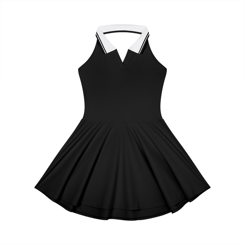 Women's Collared Halter A-Line Tennis Dress